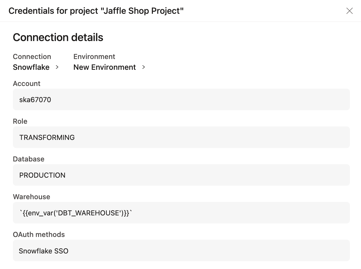 Adding environment variables to your connection credentials Adding environment variables to your connection credentials